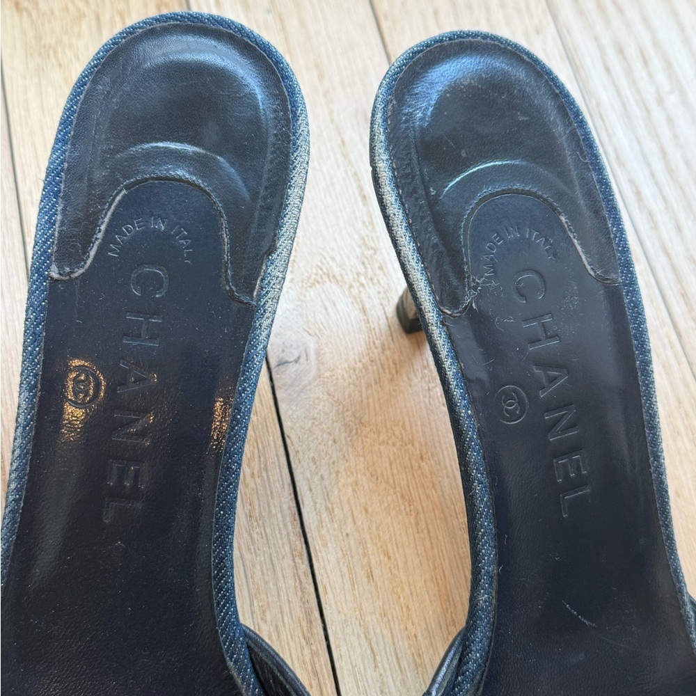 Vintage Chanel Denim Heels - Picture 6 of 14